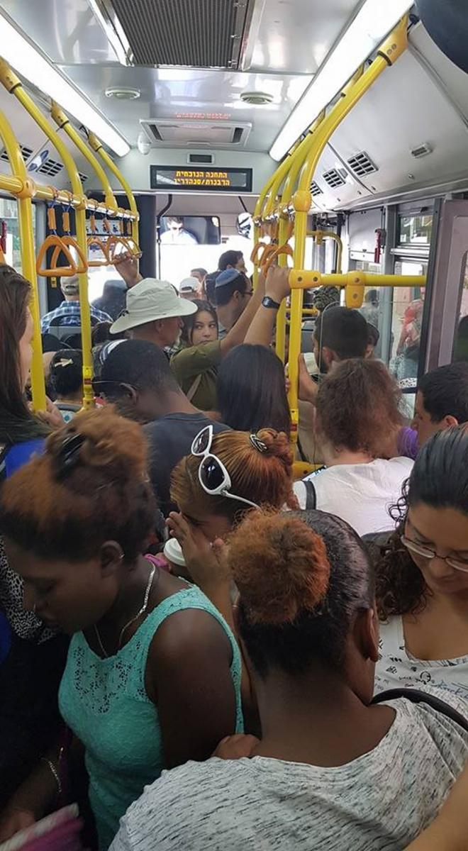 קו 25, בשעות הבוקר, השבוע (צילום: שירן ישראלי)